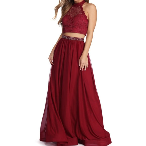 Dresses & Skirts - Burgundy Two-Piece Dress